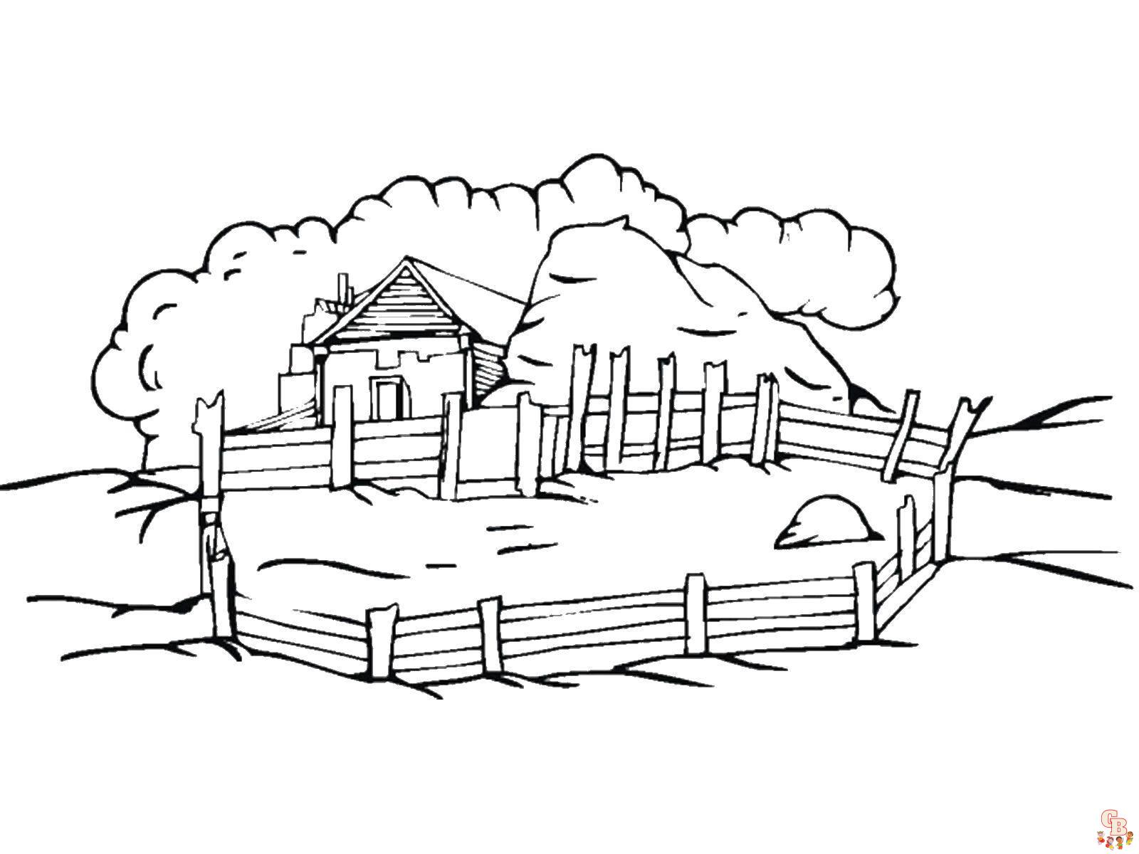 Farmhouse Coloring Pages 4