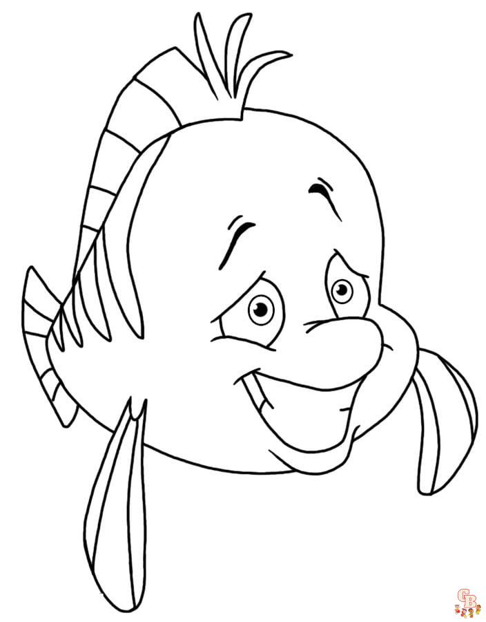 Flounder coloring pages easy
