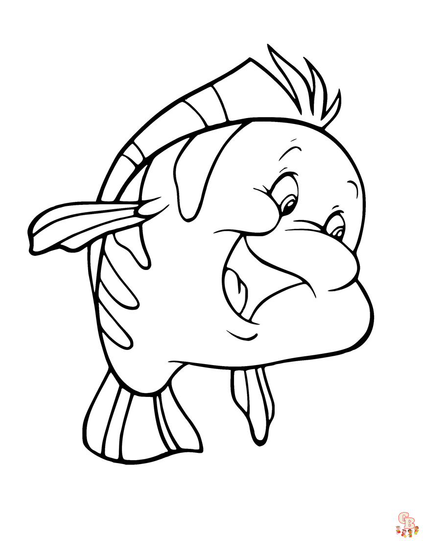 coloring pages of ariel and flounder