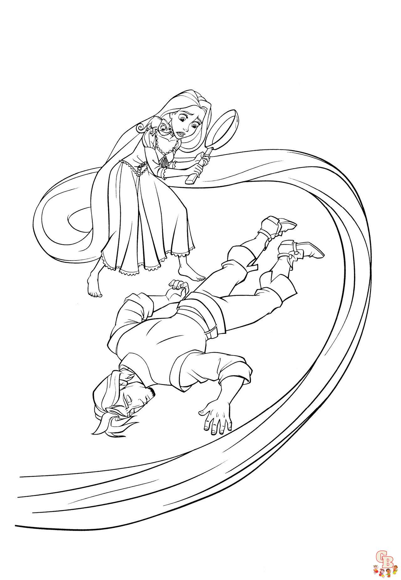 Flynn and Rapunzel Coloring Pages