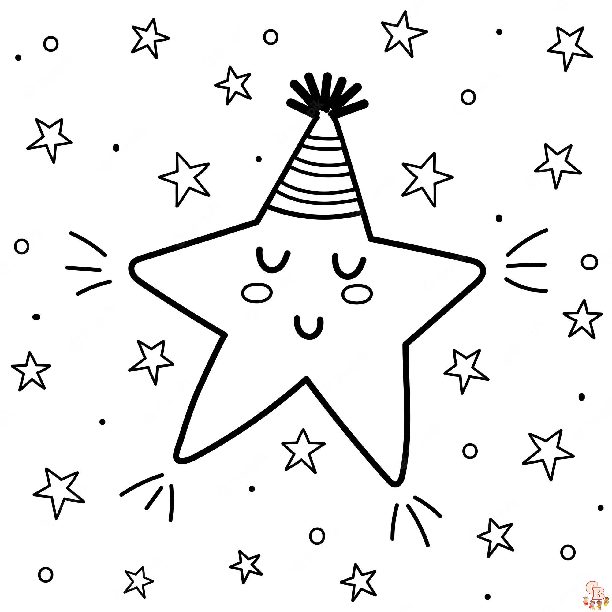 Free Cute Stars coloring pages for kids 1