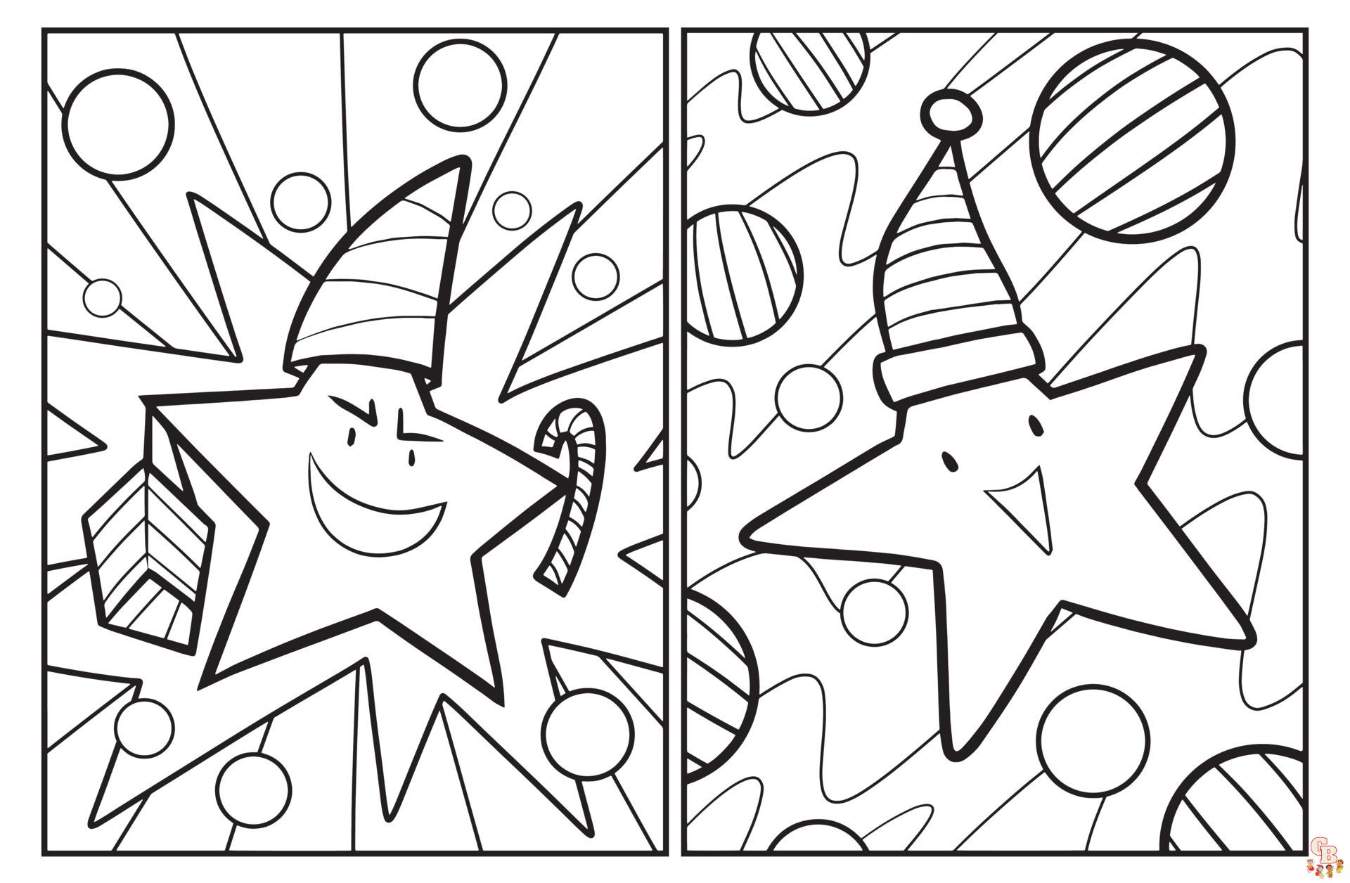 Free Cute Stars coloring pages for kids 2
