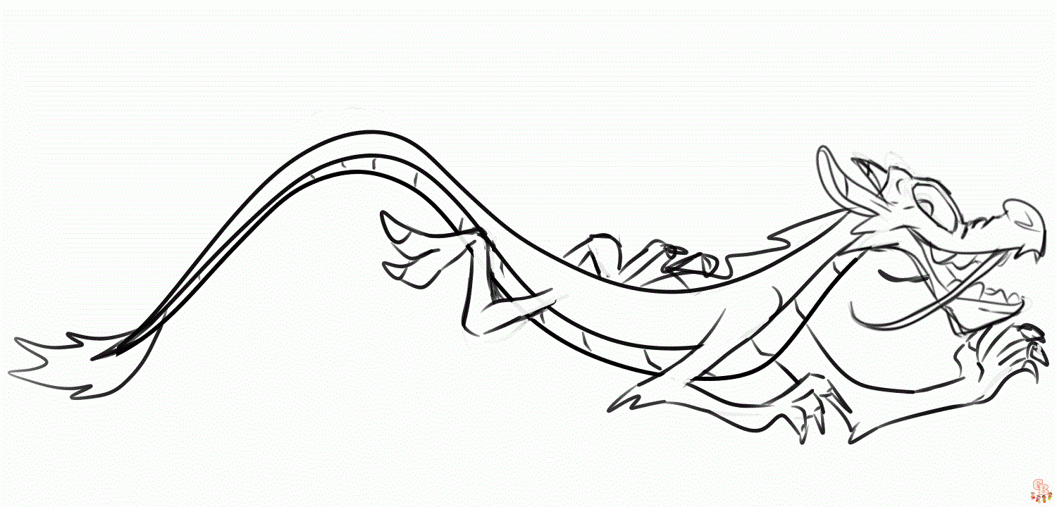 Free Mushu coloring pages for kids
