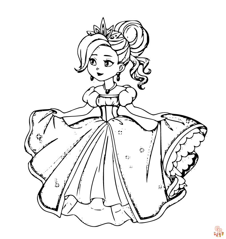 Dibujos de princesas gratis para colorear para niños.