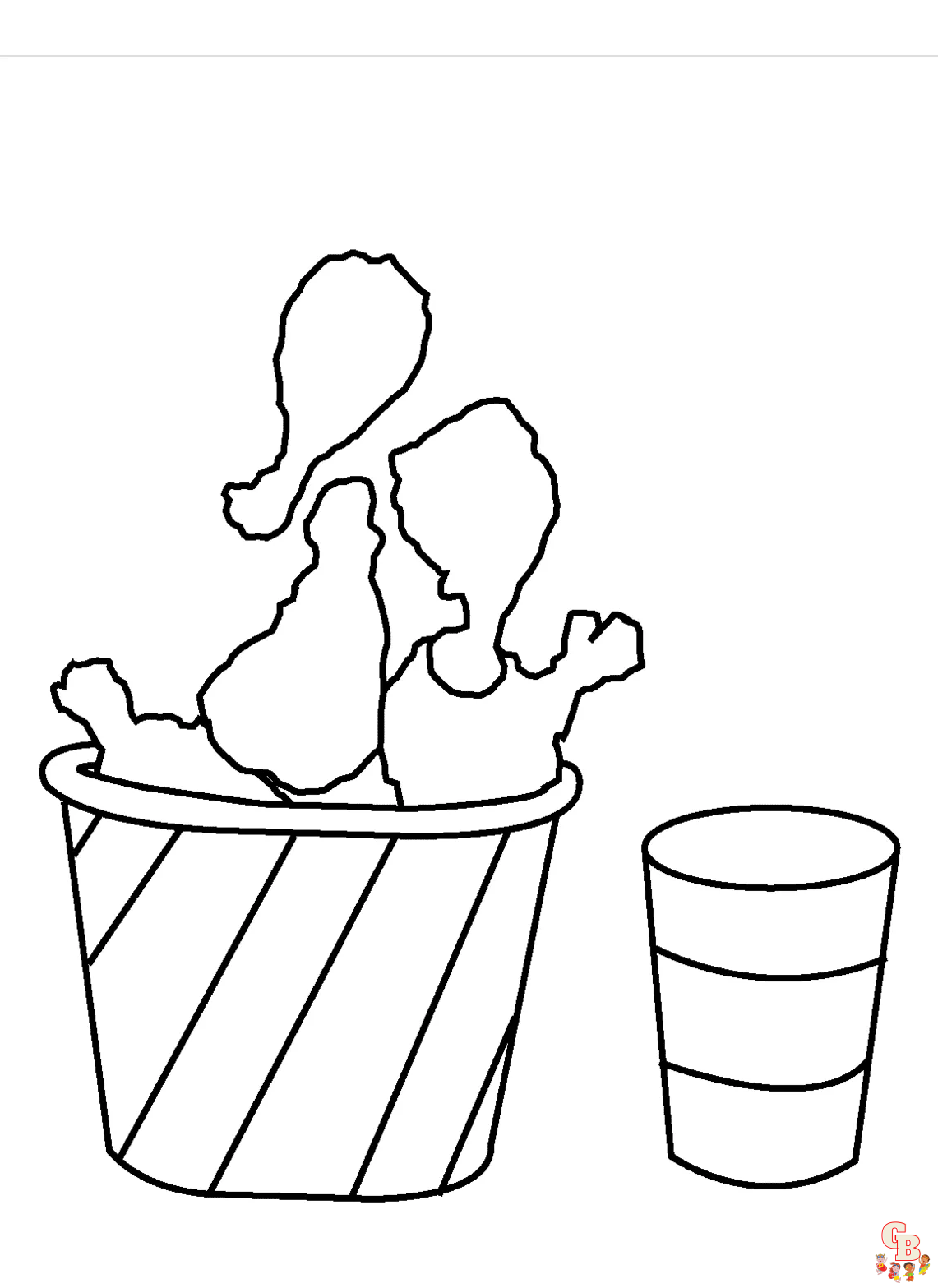Fried Chicken Coloring Pages 1