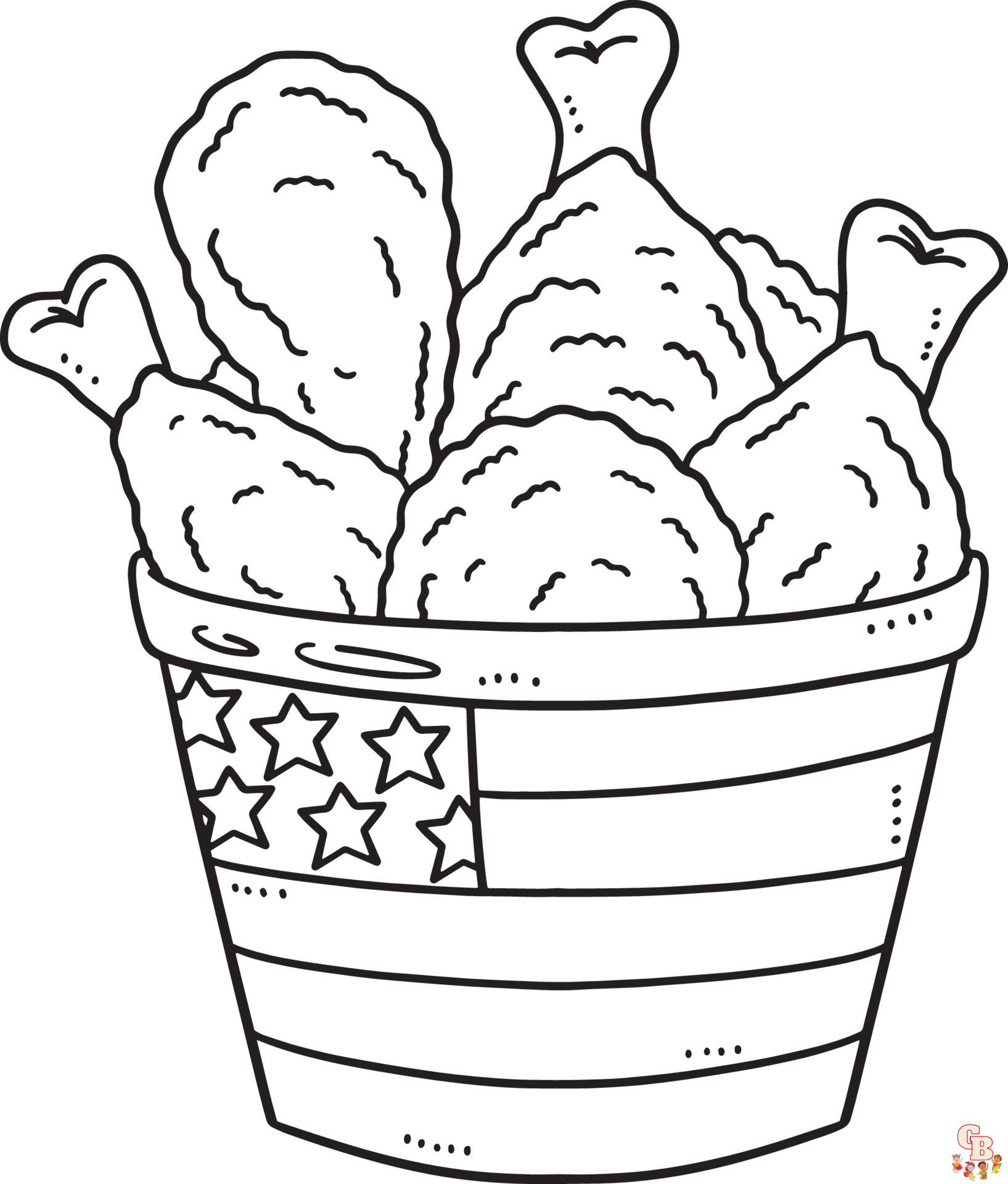 Fried Chicken Coloring Pages 2