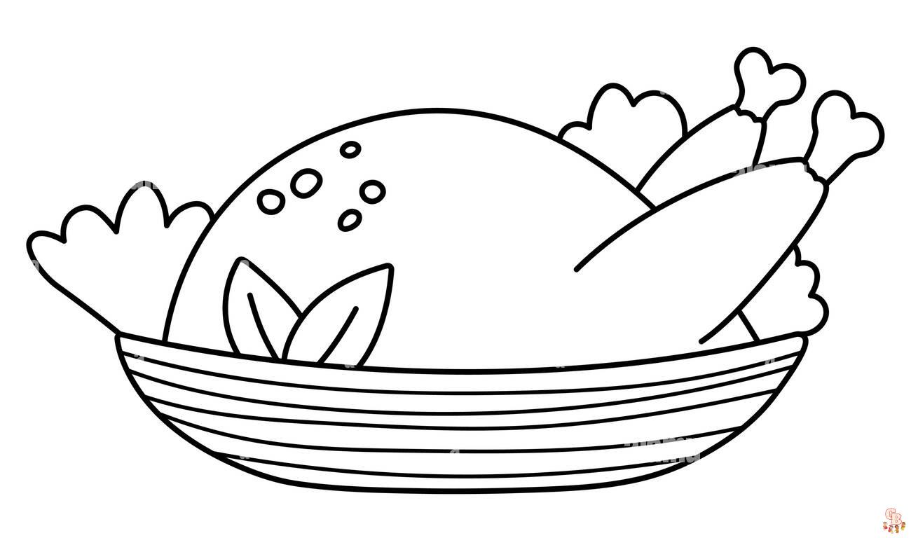 Fried Chicken Coloring Pages 9