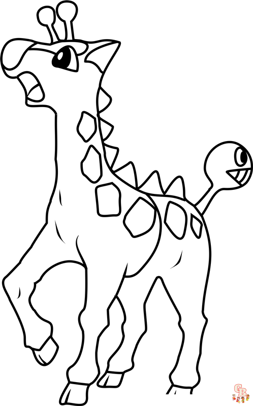 printable girafarig coloring pages pokemon