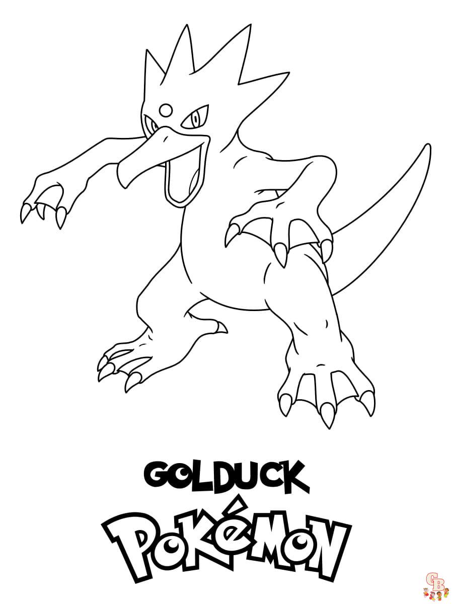 Divirta-se com as páginas para colorir Golduck - imprimíveis, grátis e  fáceis