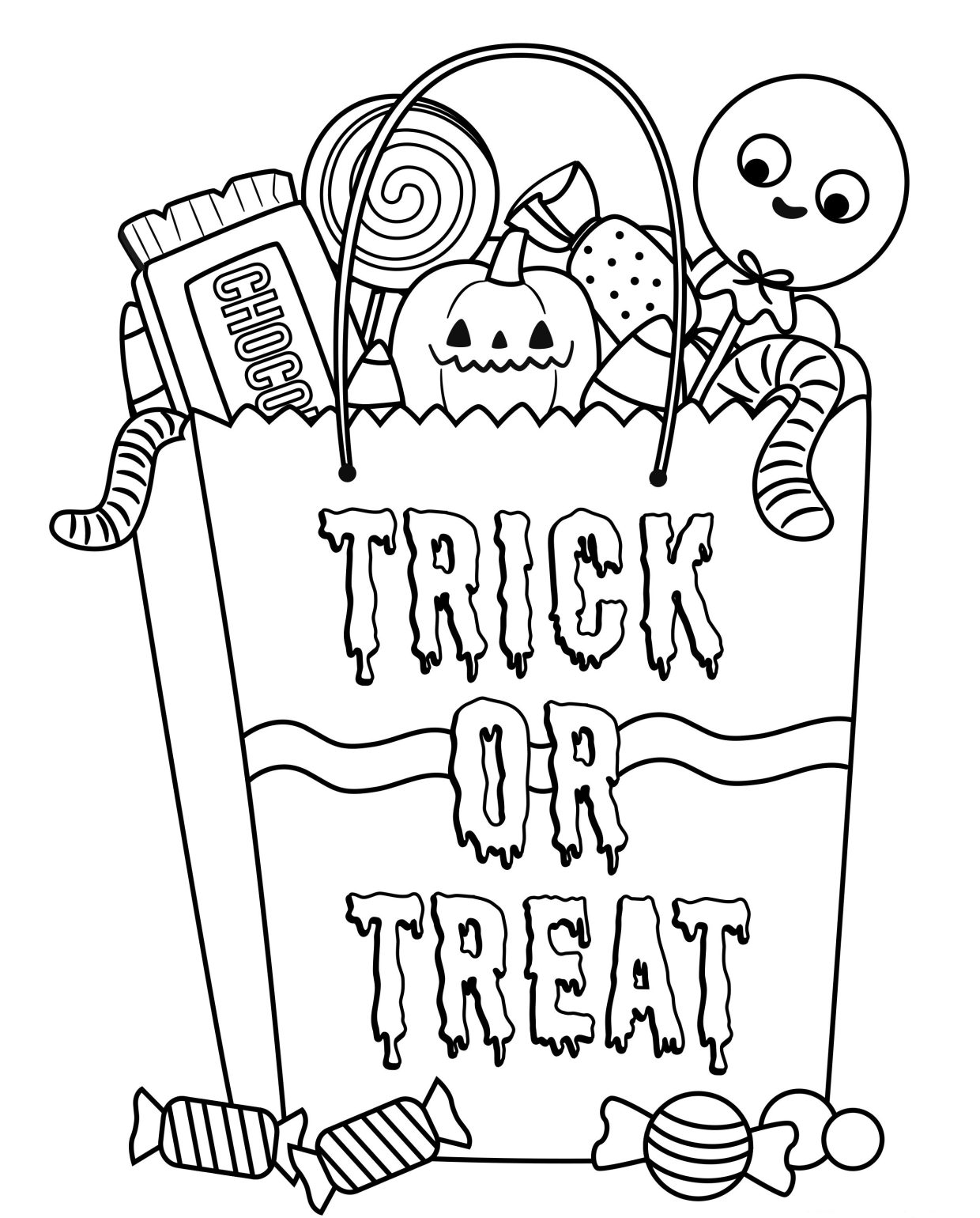 Halloween Candy Coloring Pages 10