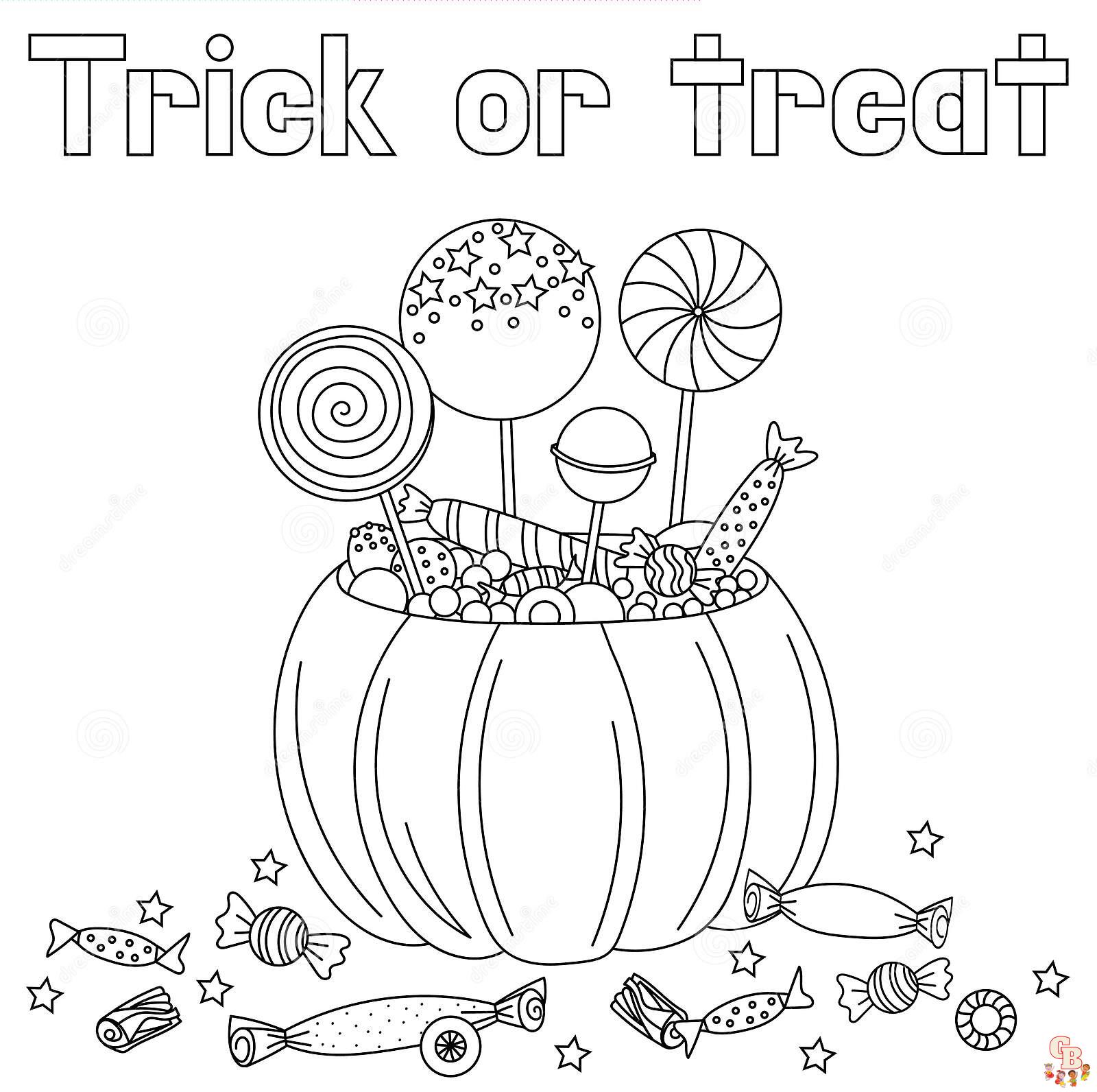 Halloween Candy Coloring Pages 6