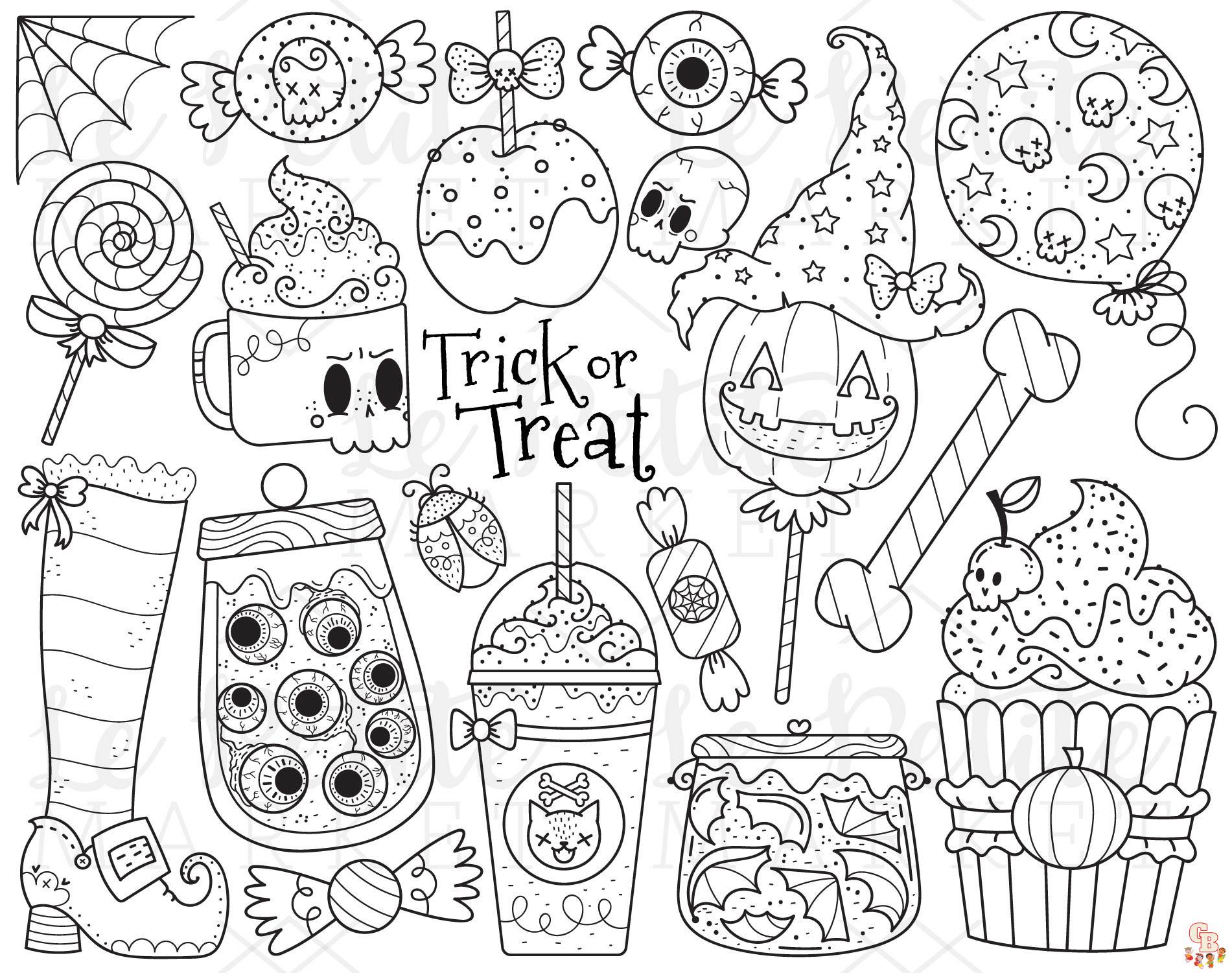 halloween candy coloring pages