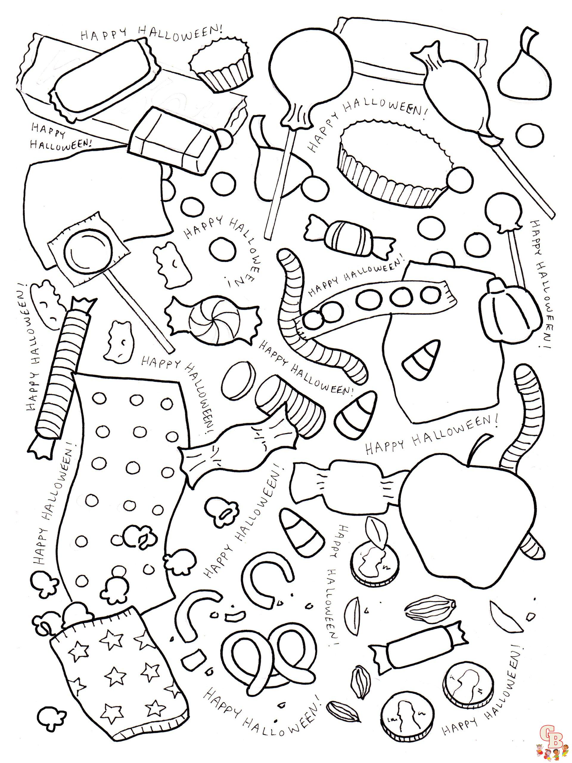 Halloween Candy Coloring Pages 8