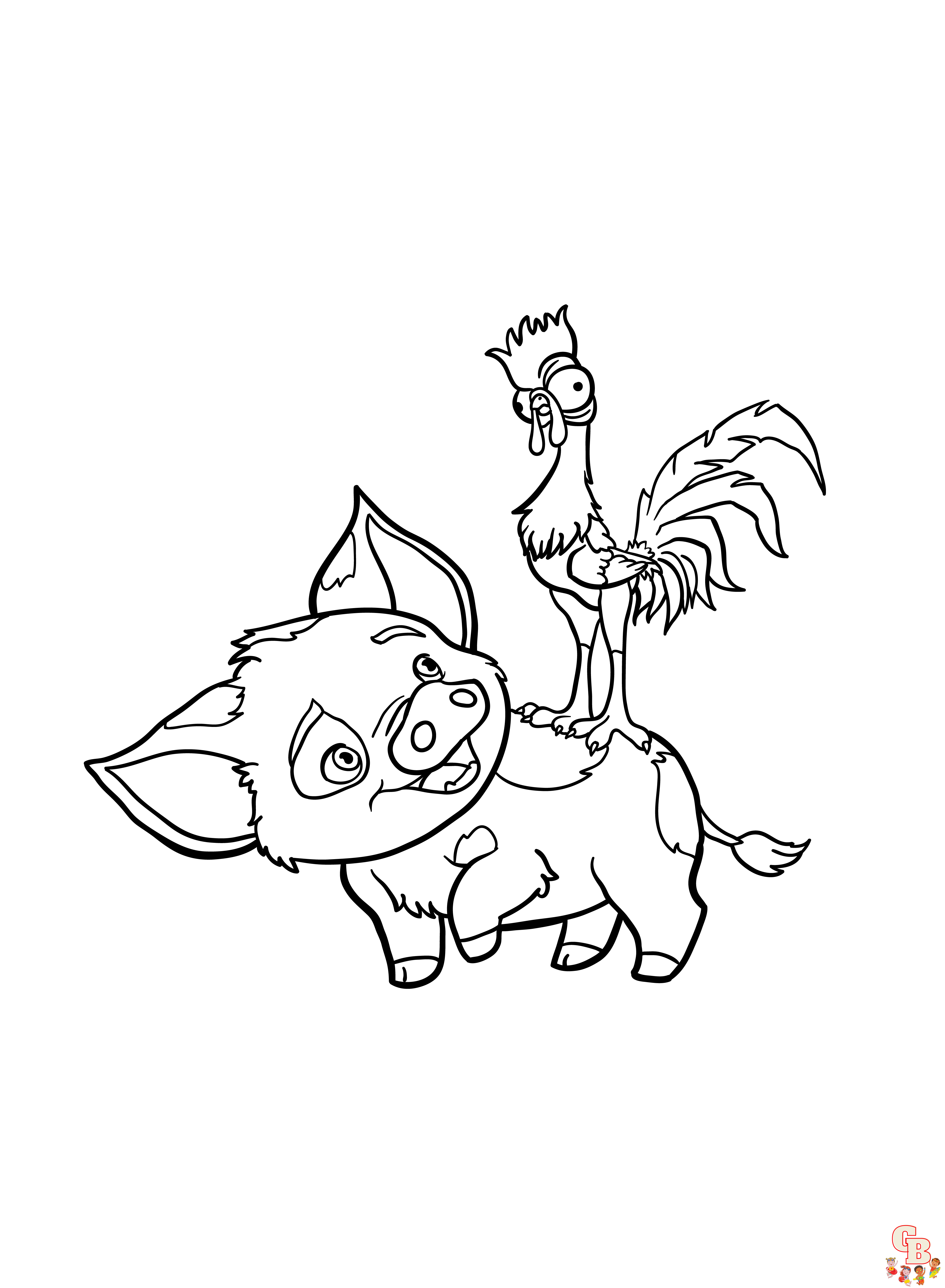 Heihei And Pua coloring pages 2