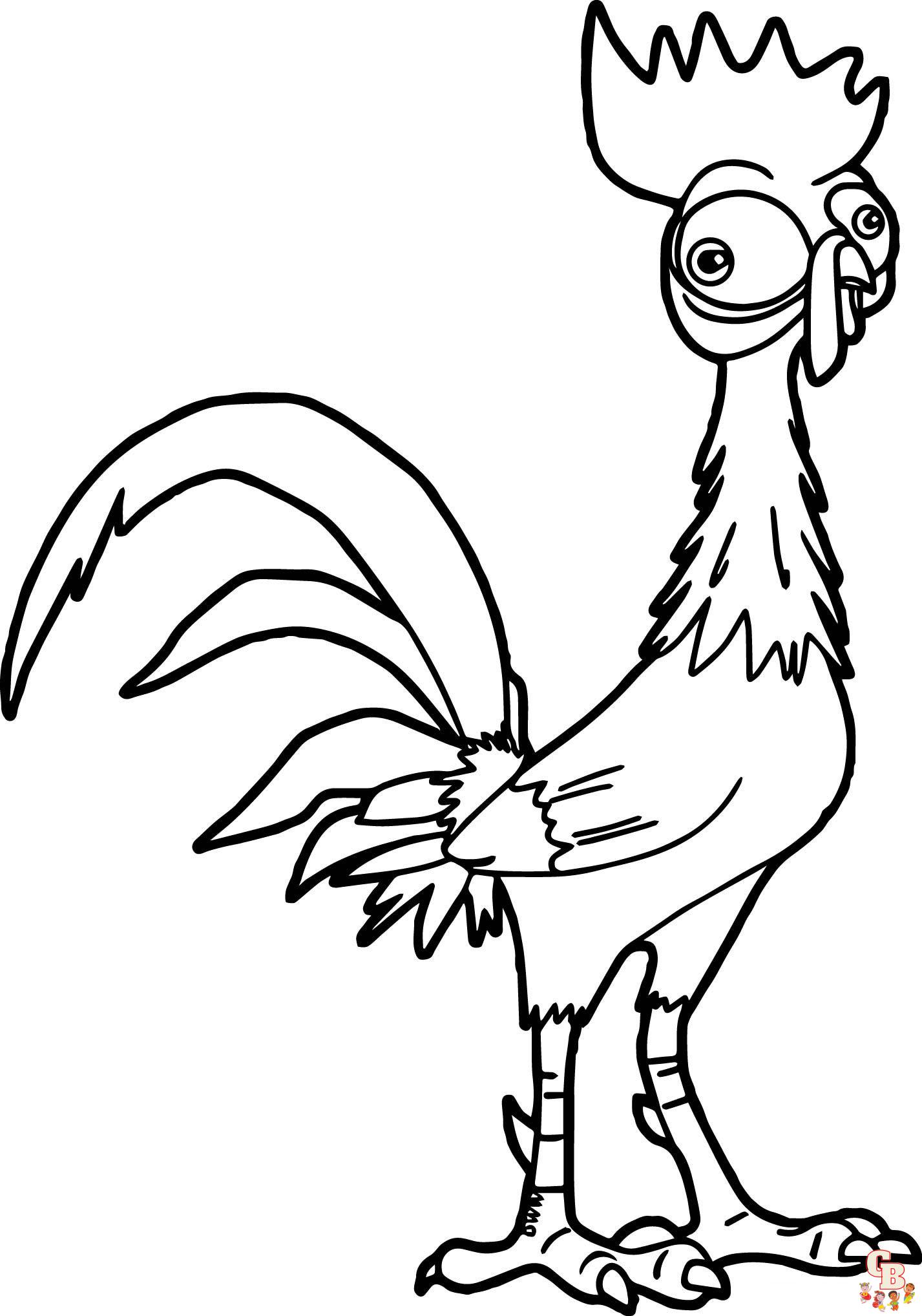 Heihei And Pua coloring pages easy 2
