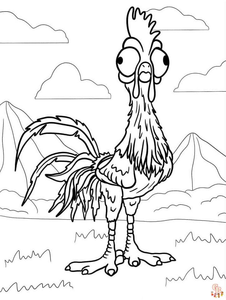 Heihei And Pua coloring pages free