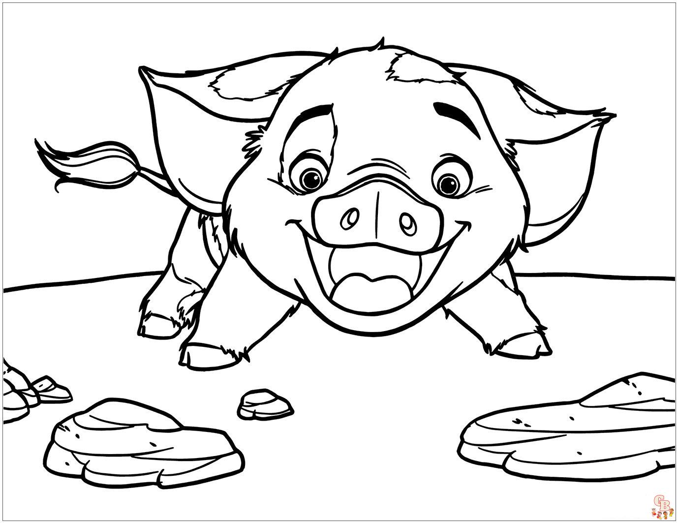 Heihei And Pua coloring pages printable free