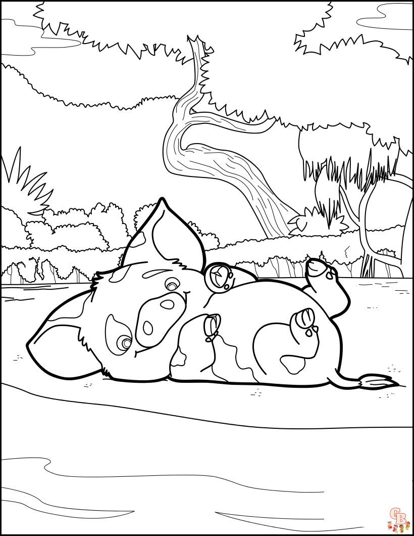 Heihei And Pua coloring pages to print