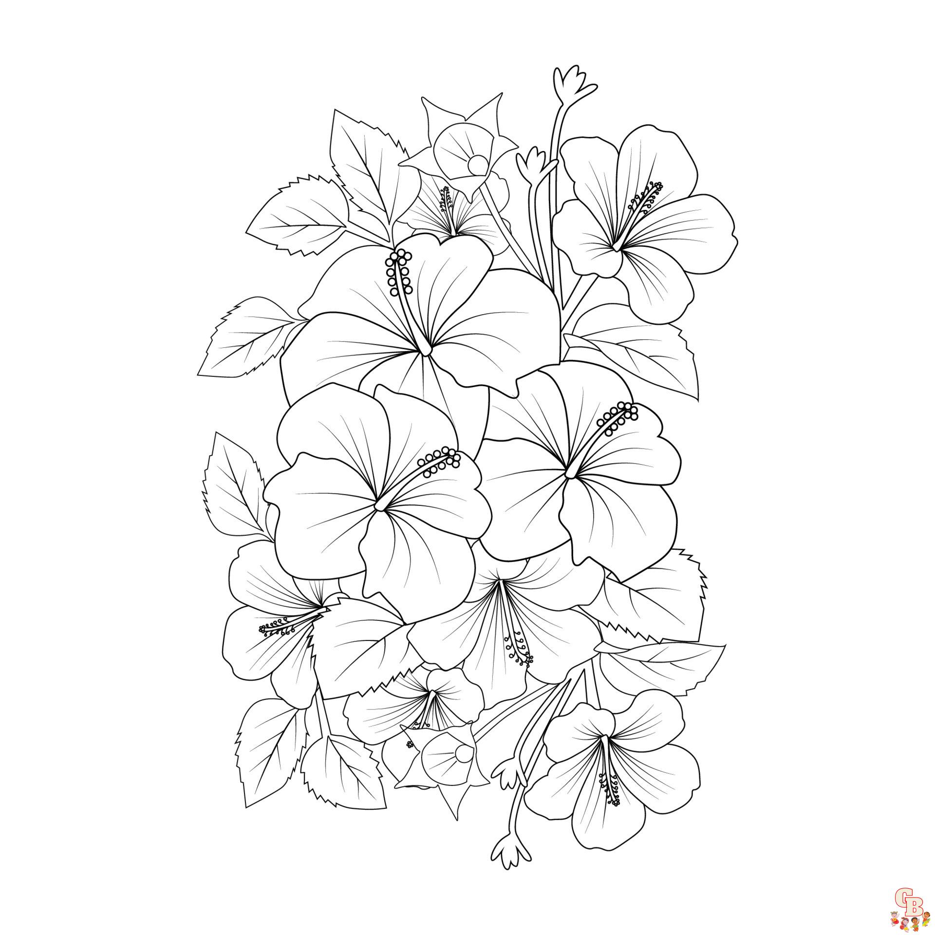 Hibiscus Coloring Pages 6