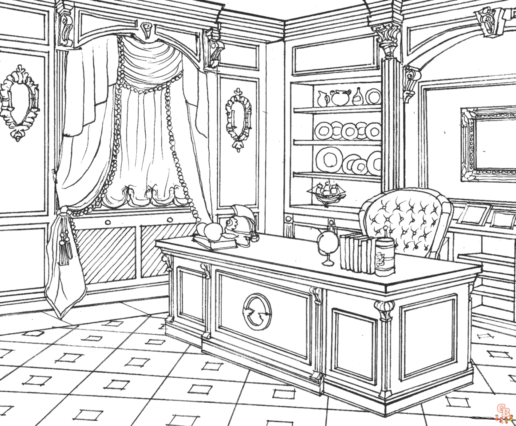 Inside House Coloring Pages 1