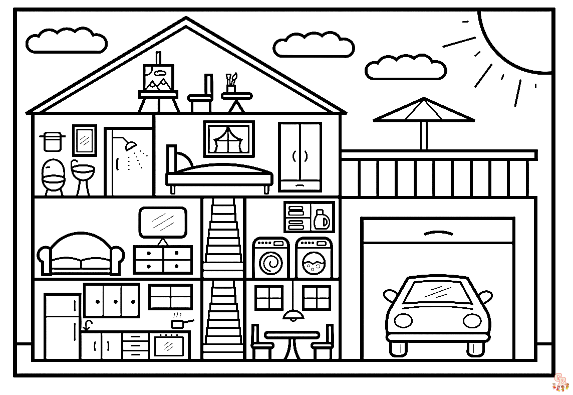 Inside House Coloring Pages 4