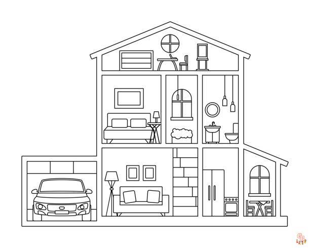 Inside House Coloring Pages 6