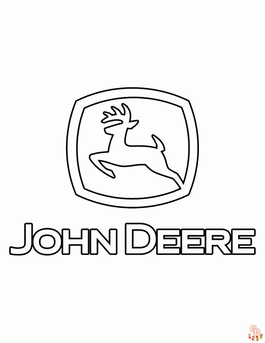 John Deere Tractor coloring and free printable for kids of all ages