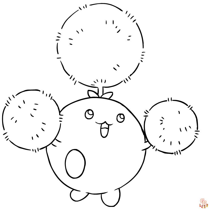 printable jumpluff coloring pages pokemon