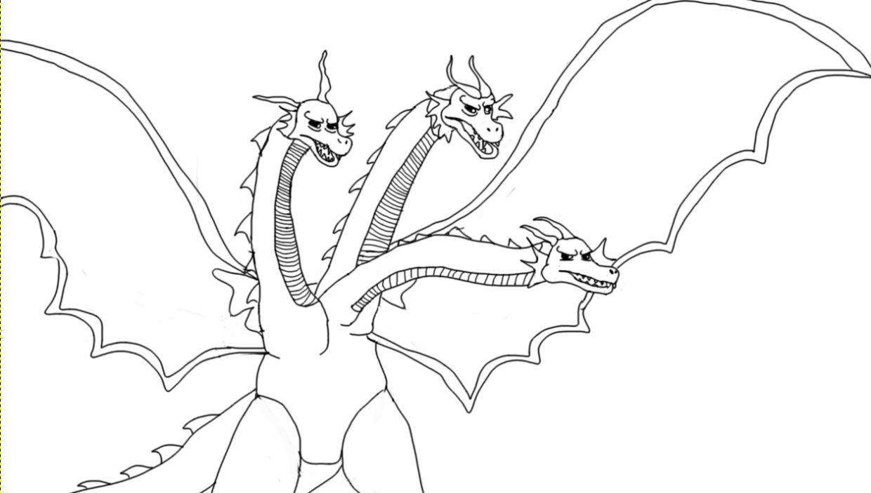 Find the Best King Ghidorah Coloring - King Ghidorah Coloring Pages 6 1240x703