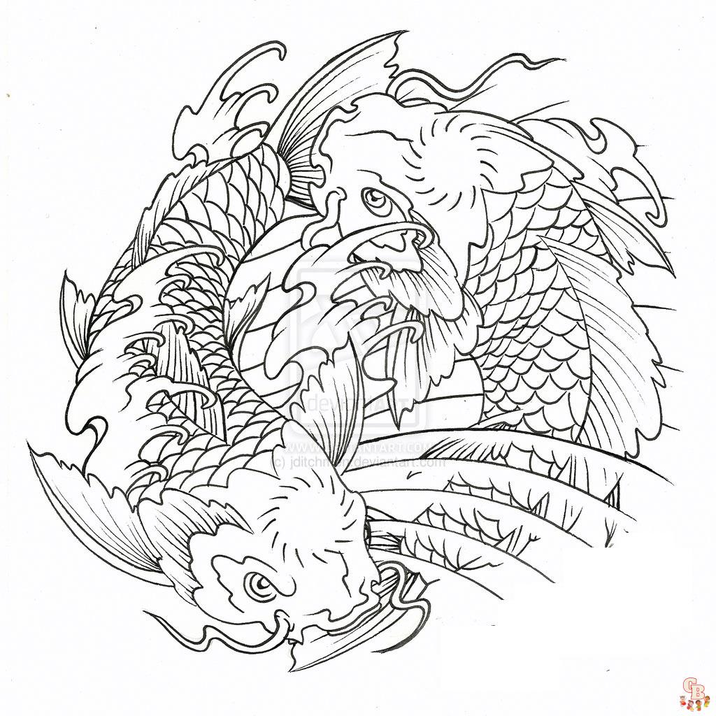 koi fish coloring pages