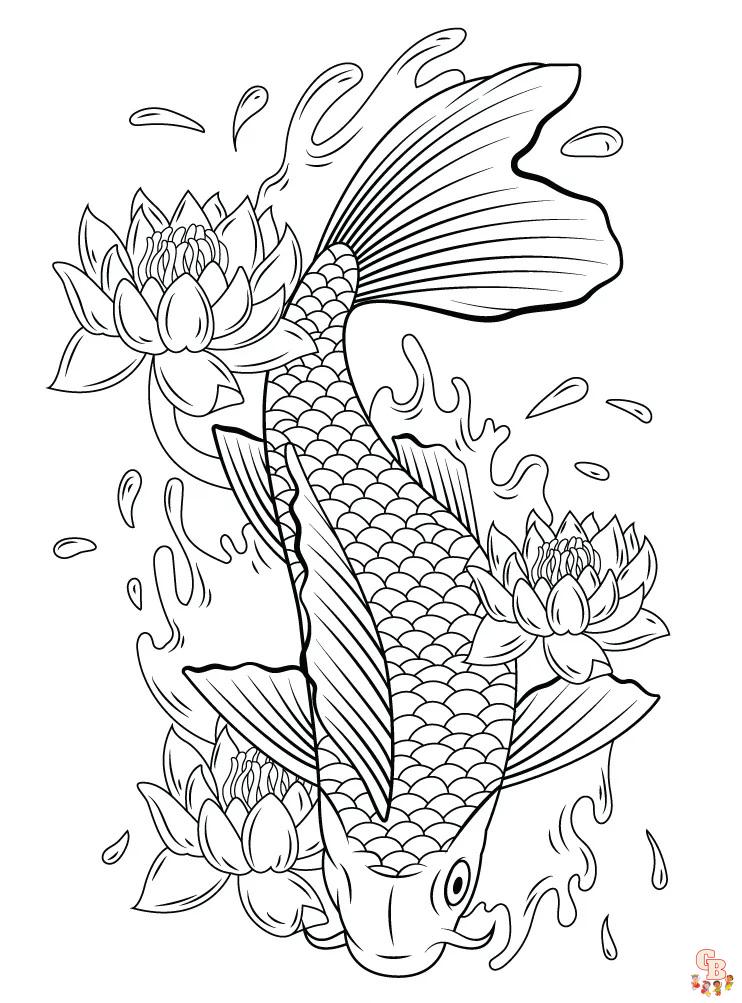 Koi Fish Coloring Pages 2