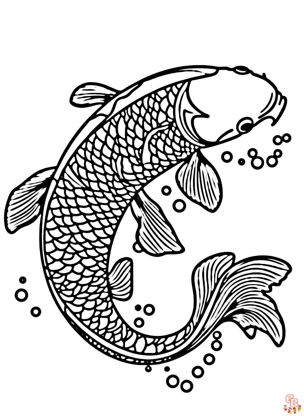 Koi Fish Coloring Pages 3