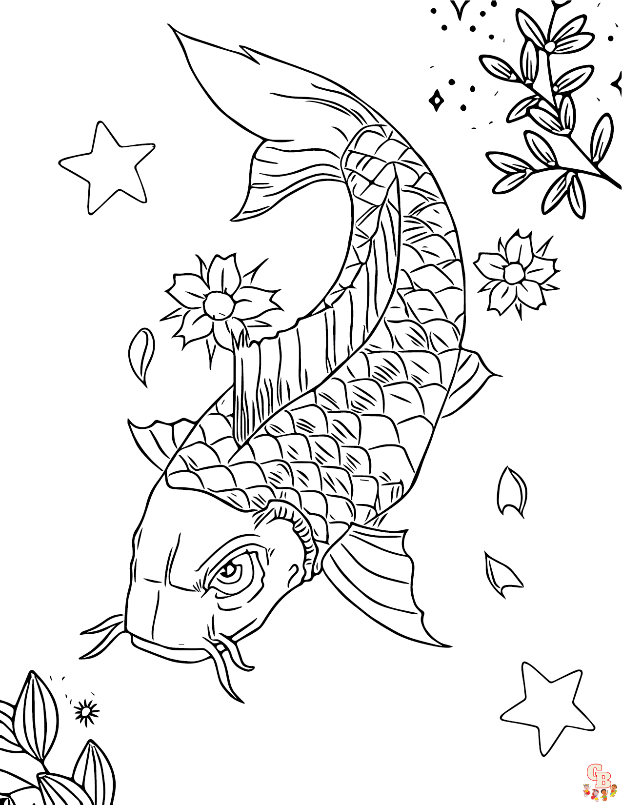 Koi Fish Coloring Pages 5