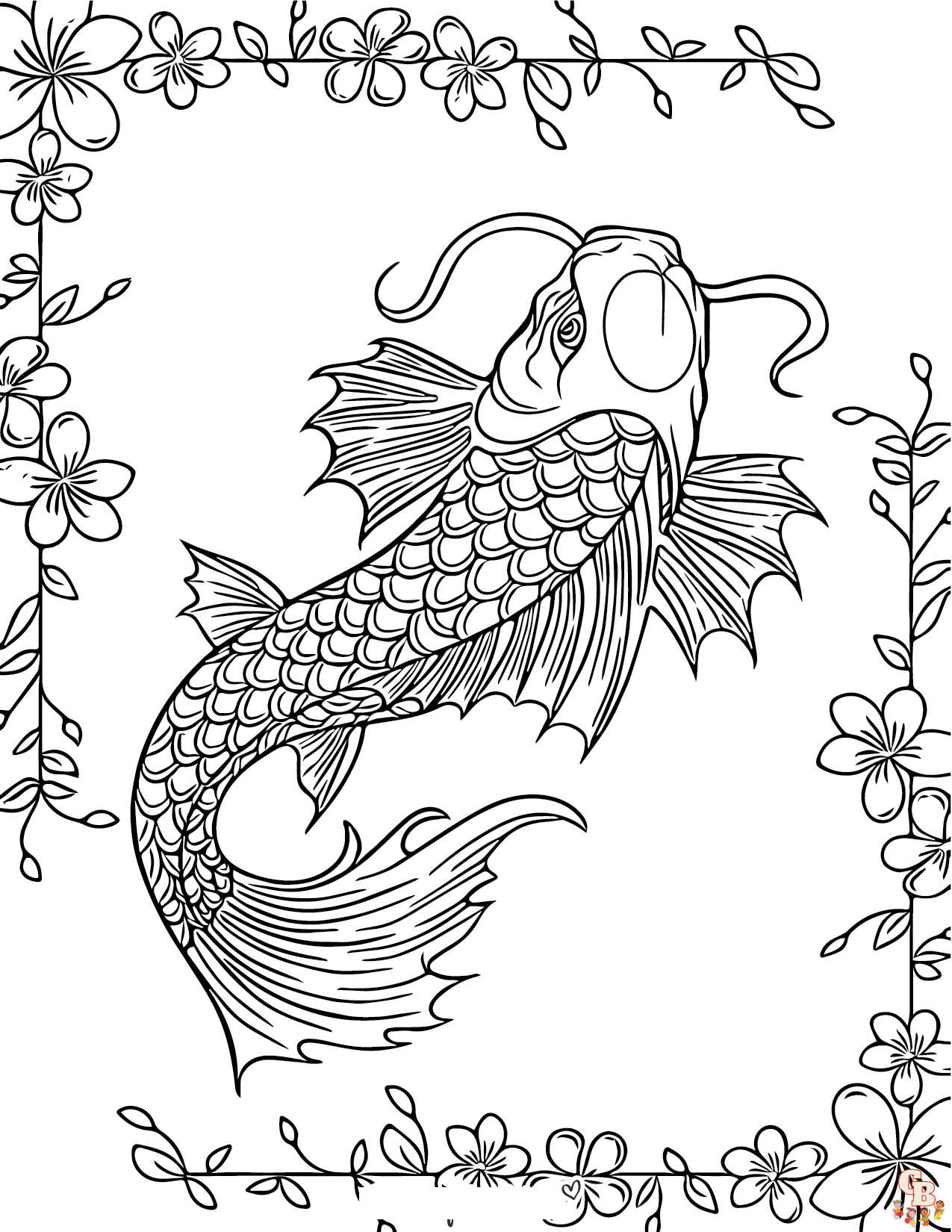 Koi Fish Coloring Pages 6