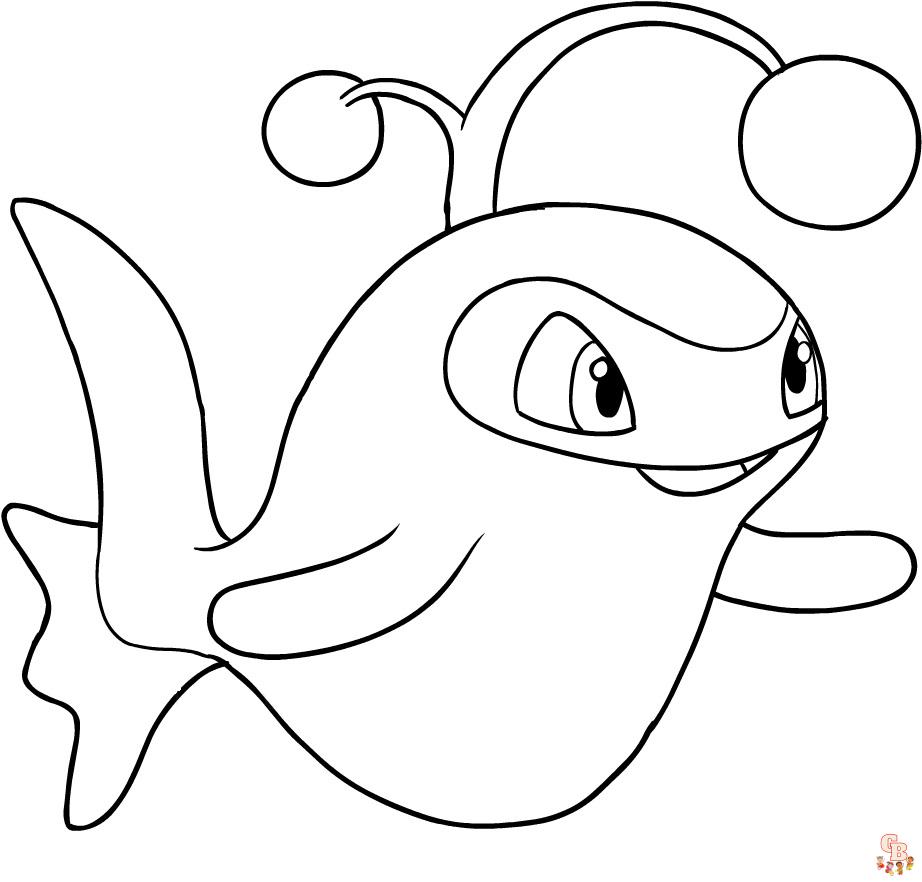 lanturn coloring page in black and white pokemon