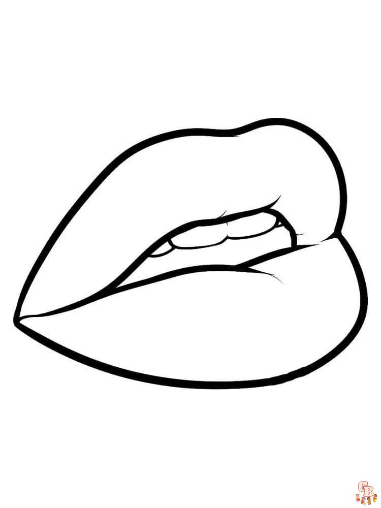 Lips Coloring Pages 1