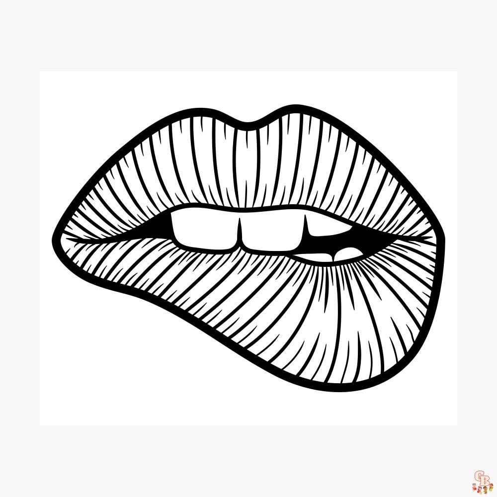 Lips Coloring Pages 3