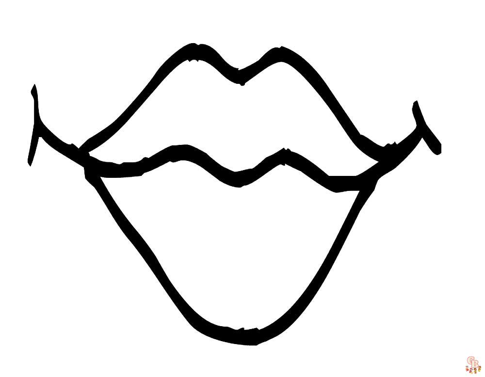 Lips Coloring Pages 4