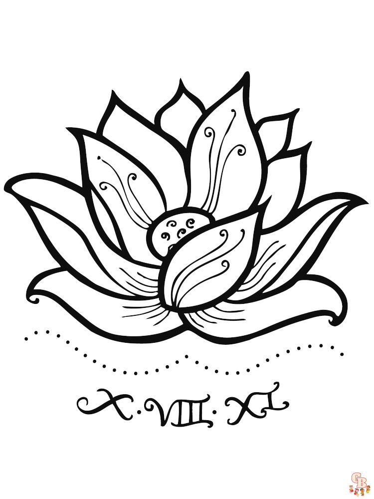 Lotus Coloring Pages