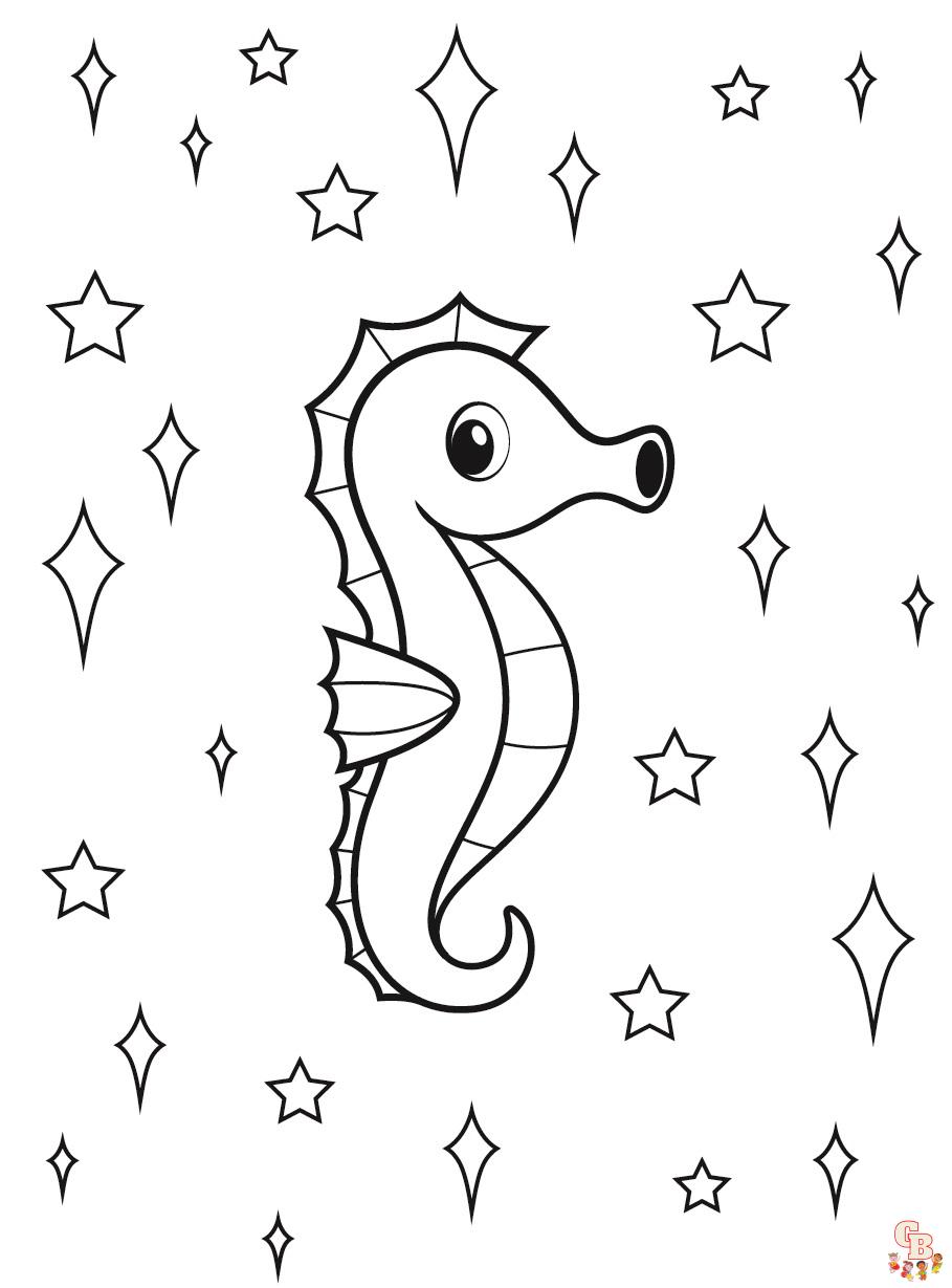Lovely Seahorse Coloring Pages