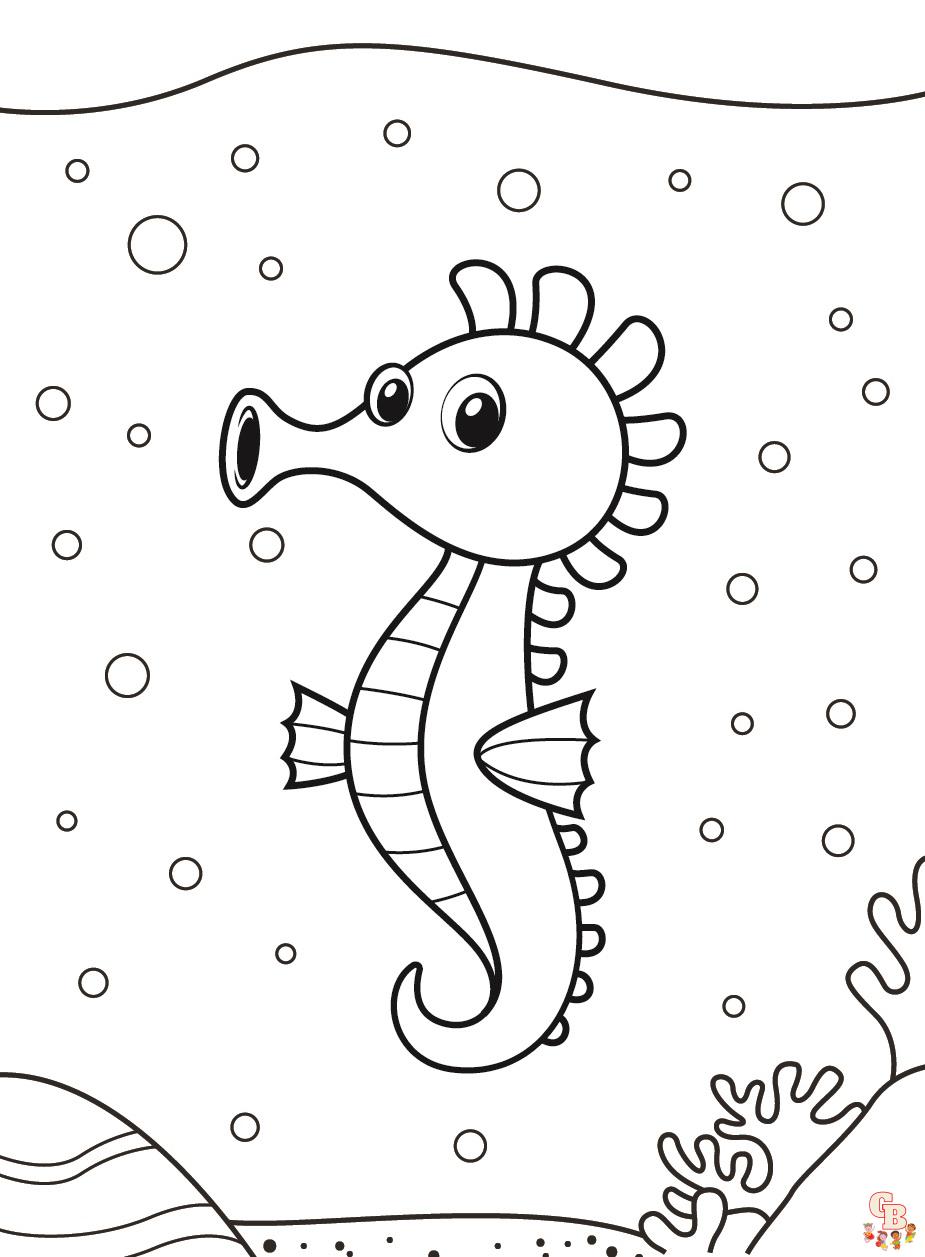 Lovely Seahorse Coloring Pages