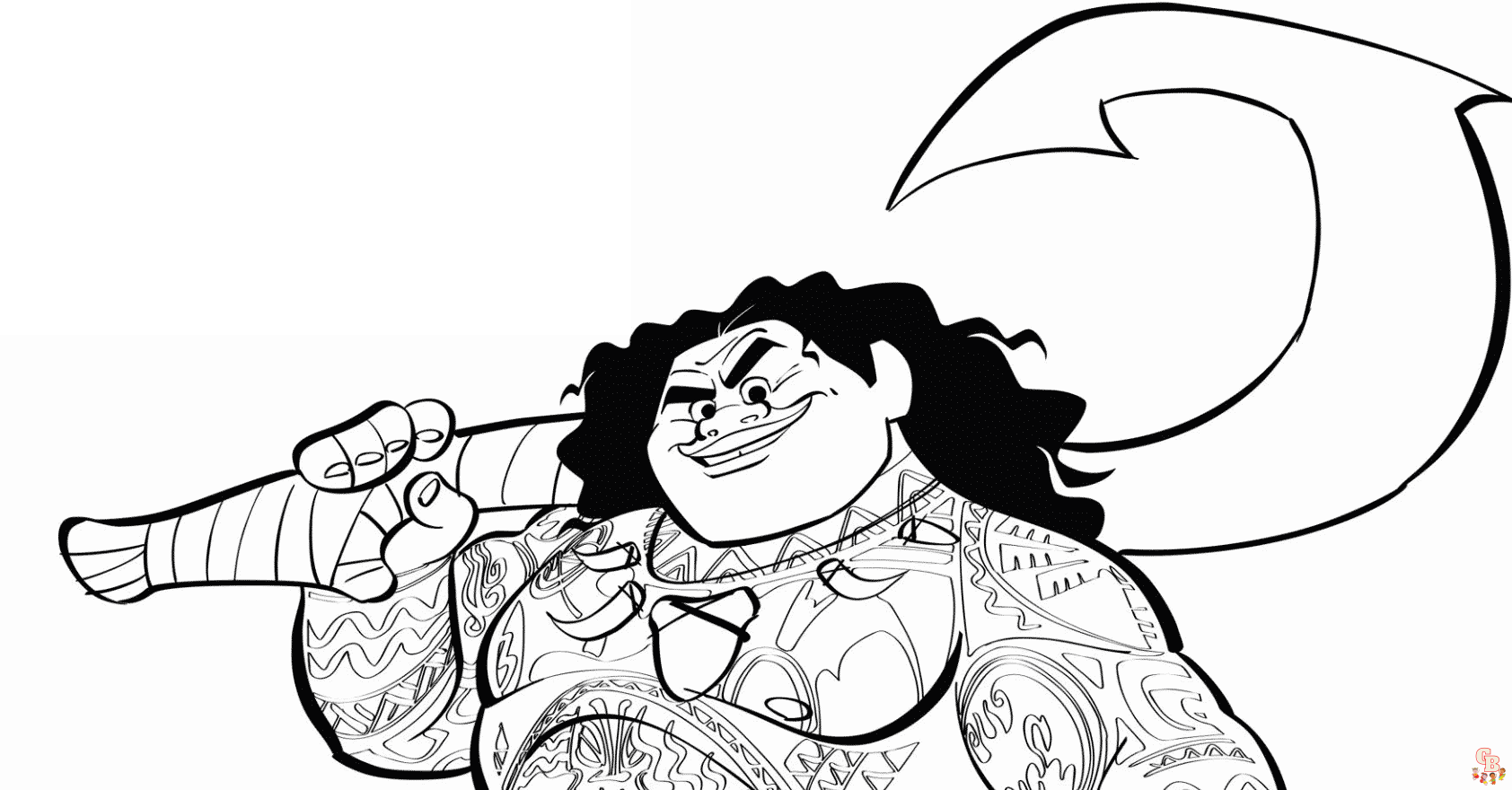 Maui From Moana coloring pages free