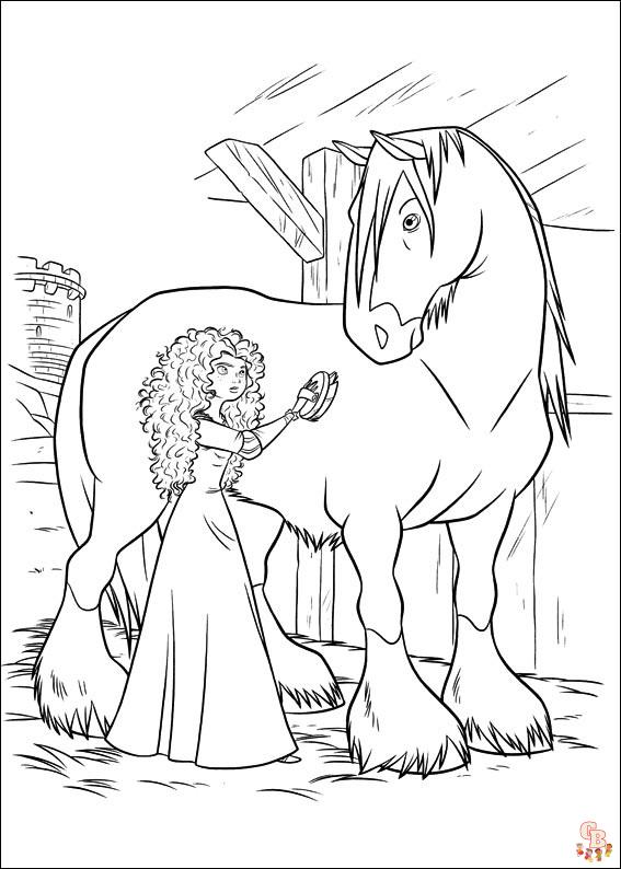 Merida With Angus Coloring Pages 1