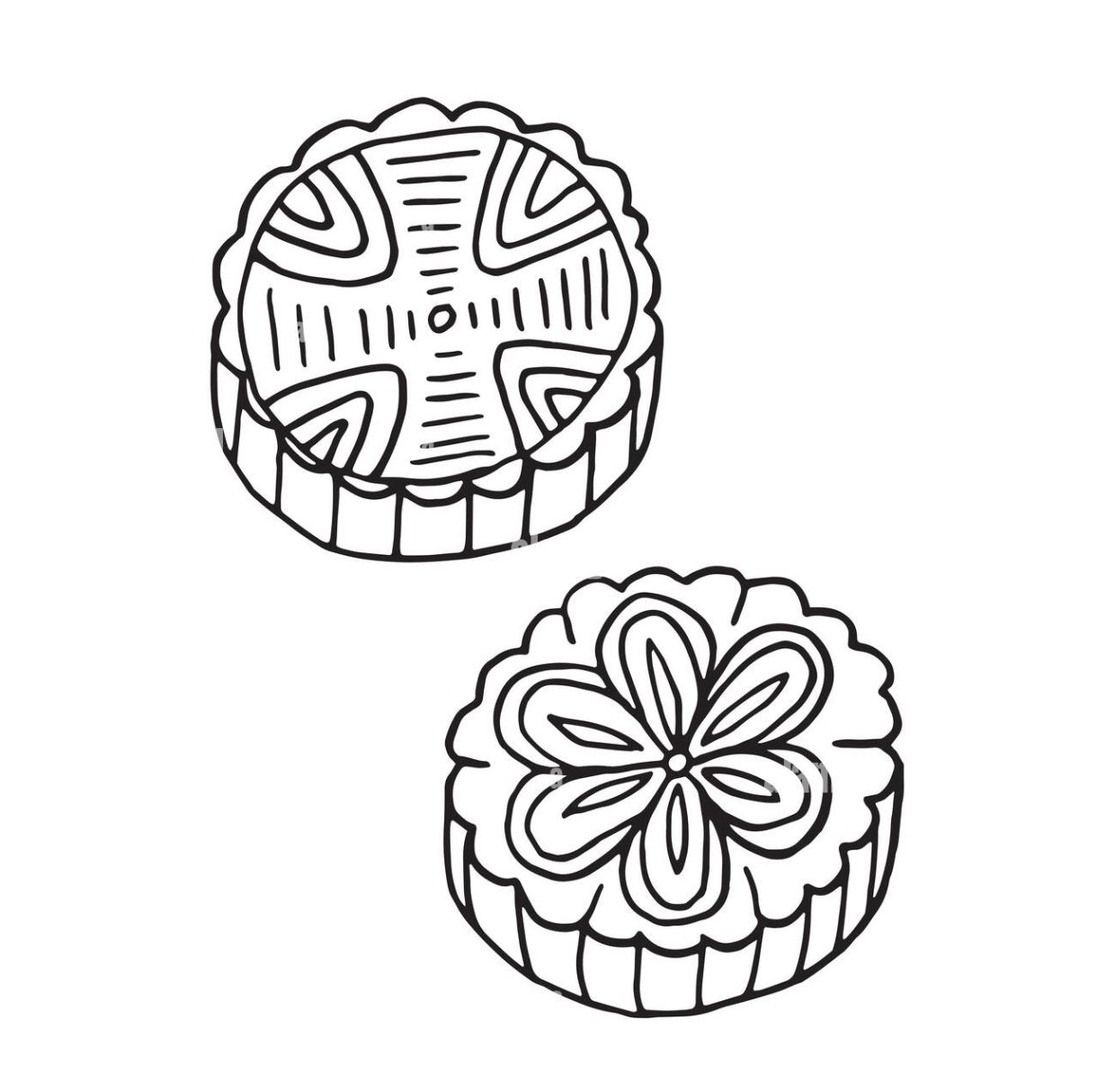 Mooncake Coloring Pages 2