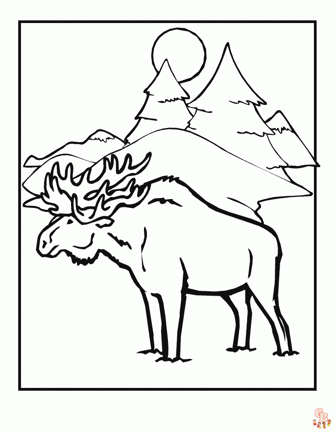 Moose Coloring Pages 1