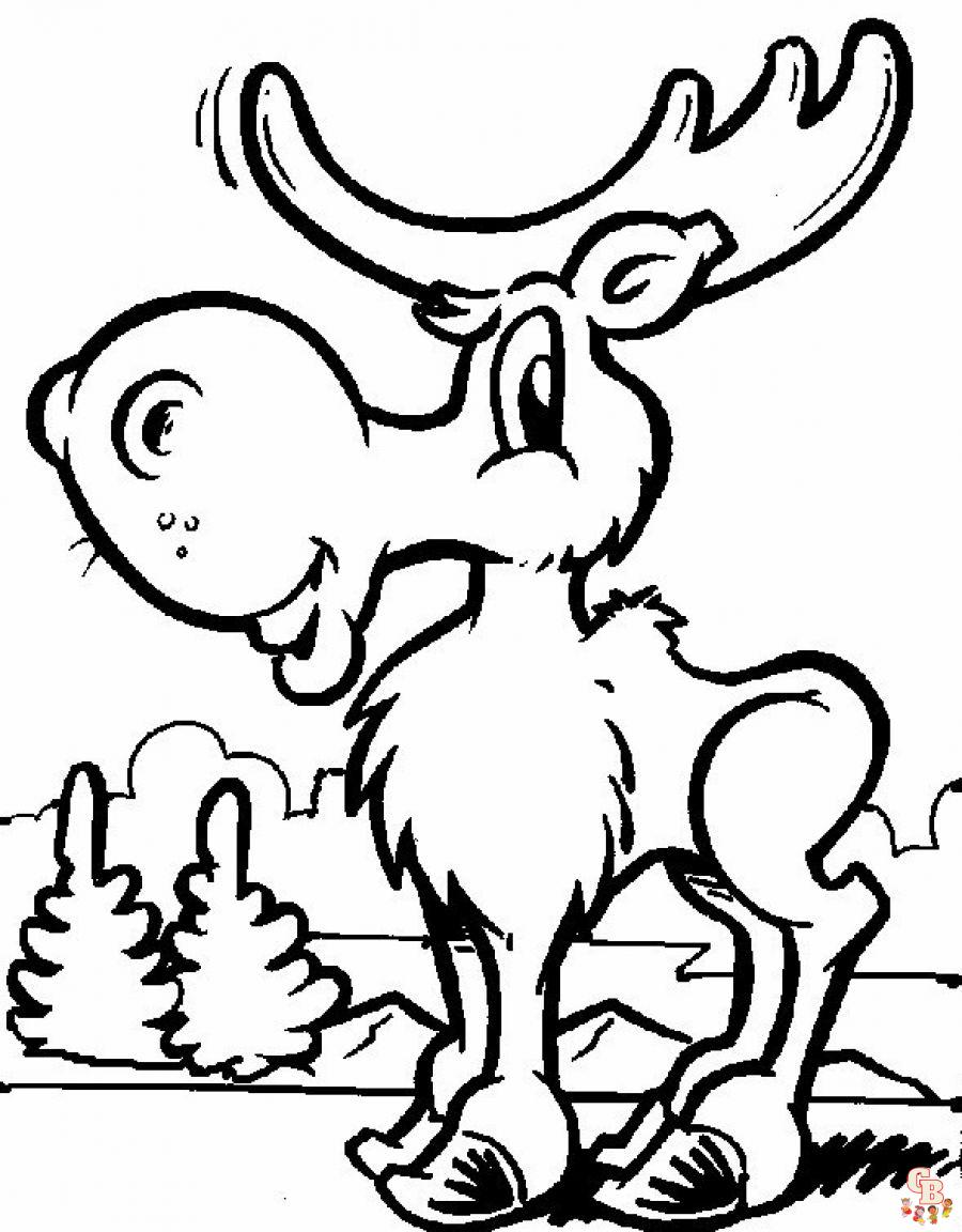 Moose Coloring Pages 4