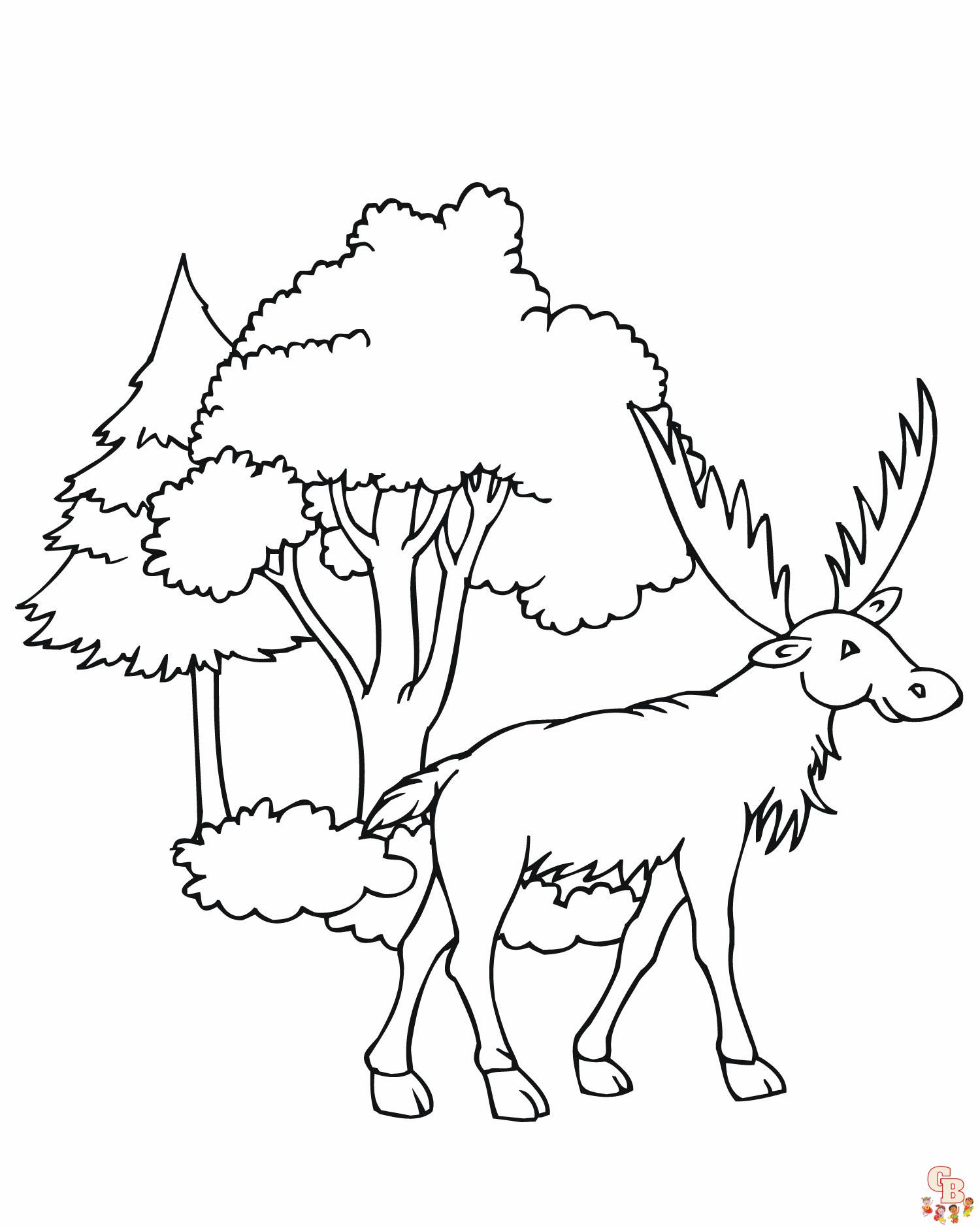 Moose Coloring Pages 7