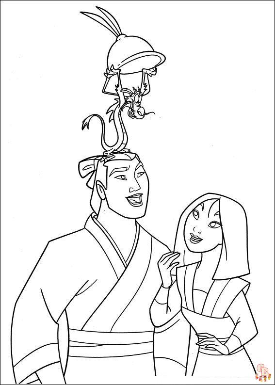 Mulan And Mushu Coloring Pages