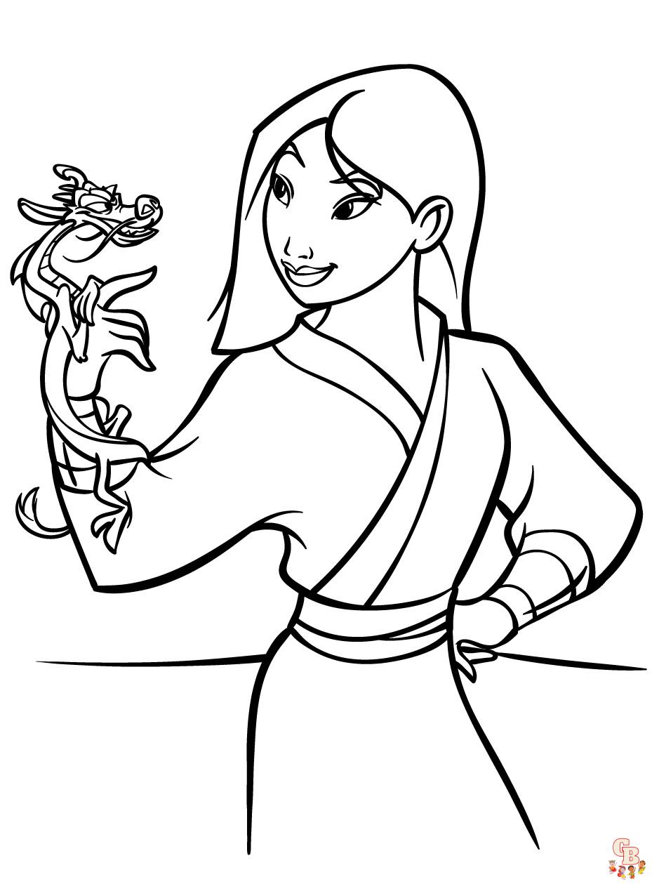 Mulan And Mushu Coloring Pages