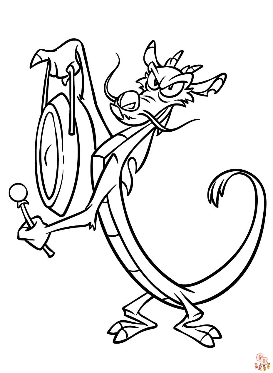 Mushu coloring pages 2